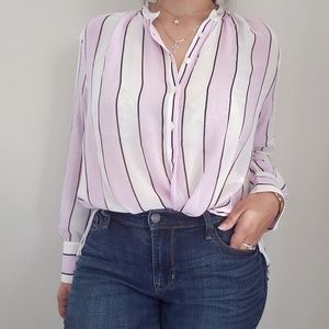 Ann Taylor striped button down longsleeve medium